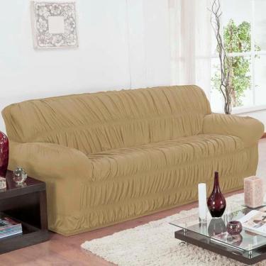 Imagem de Conjunto Capa de Sofá 3 e 2 Lugares Elástica em Malha Gel - Cores Cham