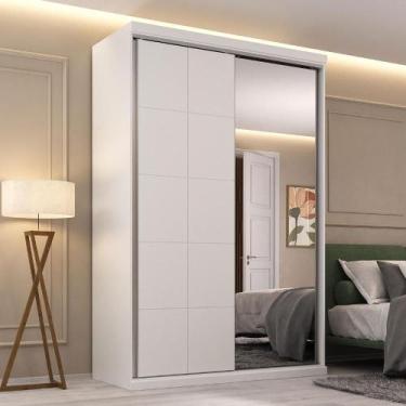 Imagem de Guarda Roupa Solteiro 1,46m 2 Portas de Correr c/ Espelho - Mambel Q, 