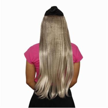 Imagem de Alongamento Aplique Tic Tac Loiro Acinzentado Platinado 60Cm - C E C S