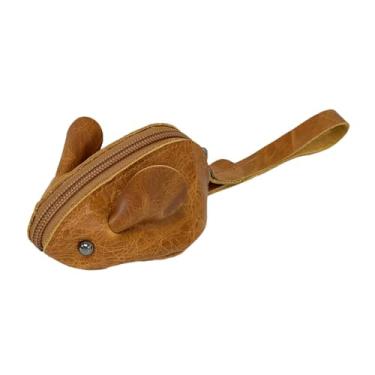 Imagem de Dynwave Mini bolsa de desenho animado, mini bolsa, porta-chaves, pequena, de troca para presente de aniversário e feriado, Marrom