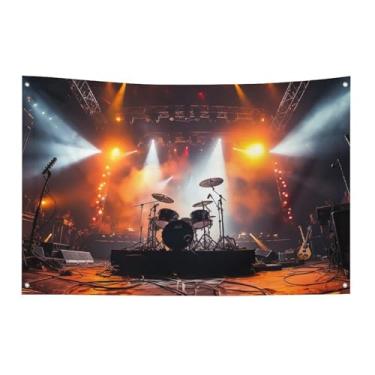 Imagem de Bandeira de palco de concerto de rock 119 x 178 cm sem desbotamento bandeira de boas-vindas bandeiras de jardim quintal decoração de casa decorativa jardim quintal banner interior exterior festa