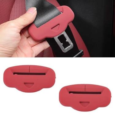 Imagem de Jinmanyuan Para BMW X5 X6 X7 Almofadas de cinto de segurança silicone 2018-2025 G05 G06 G07 Capa decorativa para cinto de segurança interior de carro acessórios anti-arranhões VERMELHO 2 peças