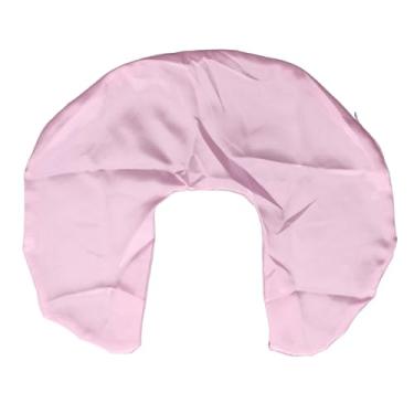 Imagem de Capa de travesseiro de enfermagem de cetim lavável macio lavável respirável compatível com a capa de travesseiro de amamentação para a alimentação para alimentação (Rosa)