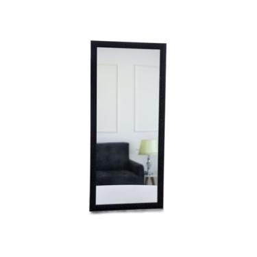 Imagem de Espelho Com Moldura Para Pendurar Na Parede 34X75CM Sala Quarto Hall Lavabo Banheiro Metade Do Corpo Preto(Café)