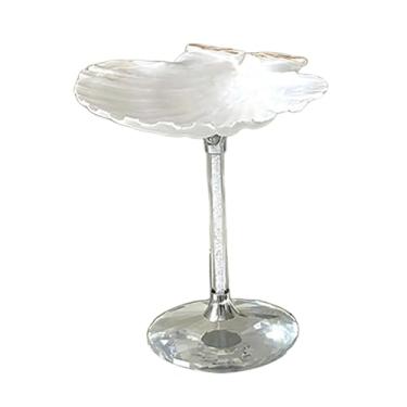 Imagem de ＫＬＫＣＭＳ Taças de vinho em formato de concha, copo de, copo de vidro, utensílios para bebidas, multiuso, criativo, 5x18 cm, taças para aniversários, Branco