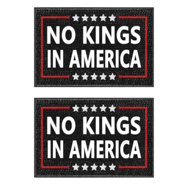 Imagem de Pacote com 2 remendos No Kings in America We The People Patch de gancho militar para bonés bolsas coletes uniformes militares