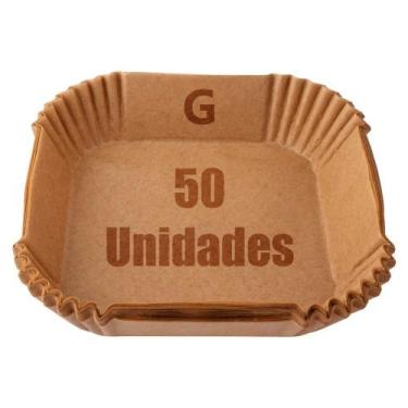 Imagem de Kit 50 Forma Quadrada Protetor Para Fritadeira Elétrica Airfryer Papel