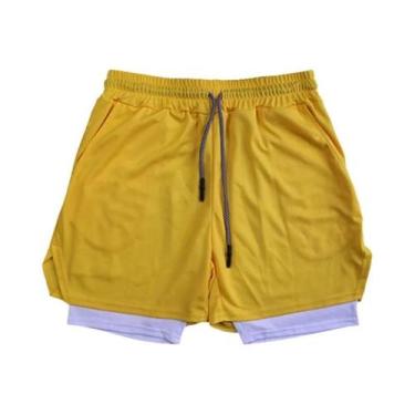 Imagem de Shorts de Fitness Masculino - Secagem Rápida, Respirável, Cintura Elás