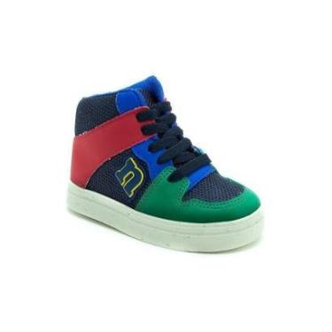 Imagem de Tênis Infantil Menino Novopé Botinha - Vermelho / Azul / Verde-Masculino