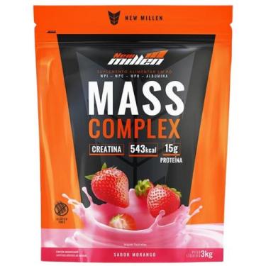 Imagem de Mass Complex 14.400 Sabor Morango 3Kg - NEW MILLEN