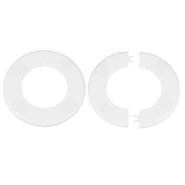 Imagem de HARFINGTON 2 peças flange dividida na parede 78 mm/3,1" placas de cobertura de encanamento autoadesivas plástico ABS placa de escudo redondo design de fivela para tubo de água banheiro decoração de