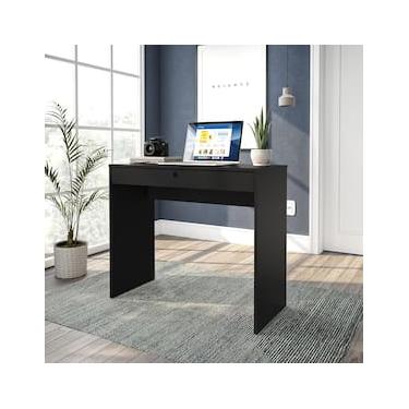 Imagem de Mesa Escrivaninha Politorno Conquista 1 Gaveta MDP Compacta Corrediça Metálica Pintura UV