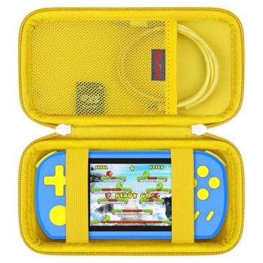 Imagem de Elonbo Estojo De Transporte Para Console Videogame Portátil Tebiyou/Great Boy/Beico, Retrô, Capa Viagem Jogos Portáteis, Bolsa Guardar Brinquedos Eletrônicos Fliperama, Amarelo