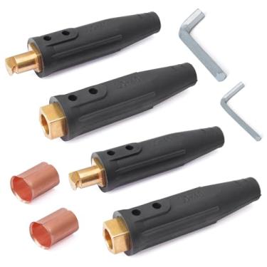 Imagem de Esttlamer Kit de conectores de cabo de solda LC-40 (2 macho/2 fêmeas) para acessórios de máquina de solda, capacidade de cabo de 1/0 a 2/0, classificação máxima de 350 Amp