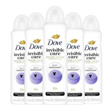 Imagem de Kit Desodorante Aerosol Dove Invisible Care 150ml - 5 unidades