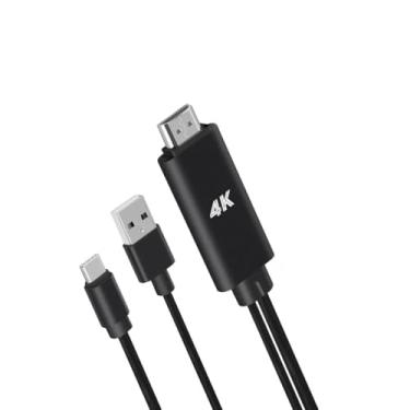 Imagem de Adaptador USB-C para HDMI 4K, Cabo Conversor MHL, Compatível com Celulares, Notebooks e MacBook, Plug & Play, BLACK/Silver