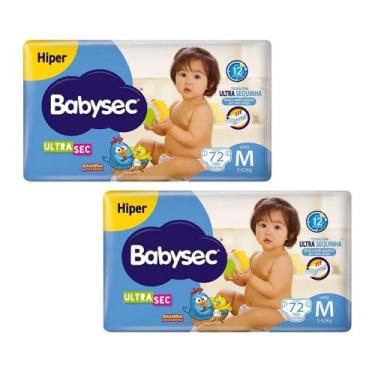 Imagem de Kit 2 Fralda Descartável Babysec Ultrasec Galinha Pintadinha M 72 Unid
