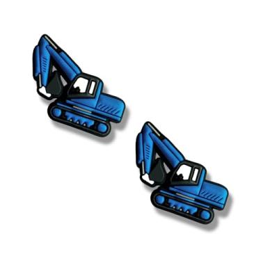 Imagem de TCHARIRY Pingentes de sapato de escavadeira - Pingentes de decoração de construção para meninos, crianças, adolescentes e adultos - Conjunto de 2, One Size, Plástico, Sem Pedra Preciosa