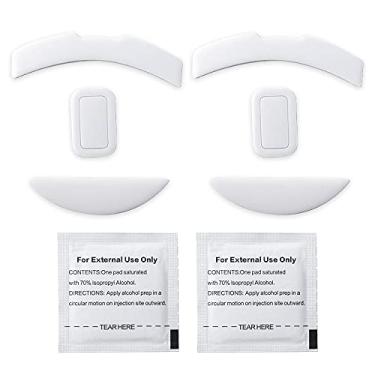 Imagem de 2 conjuntos de tapetes de mouse com bordas curvas arredondadas brancas compatíveis com mouse para jogos Razer Mamba Elite