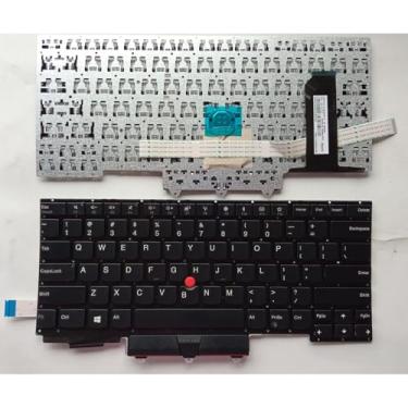 Imagem de Siakoocty Teclado de substituição para laptop US Layout para Lenovo Thinkpad E14 Gen 5 Type 21JK 21JL 21JR JS 5M11B77513 sem moldura, TrackPoint, sem retroiluminação preta