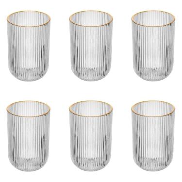 Imagem de Conjunto 6 Copos Altos 430 ml Lines Fio de Ouro Wolff