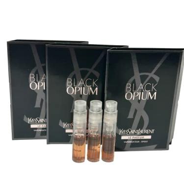 Imagem de Yves Saint Laurent Perfume feminino YSL Black Opium LE PARFUM amostra 1,2 ml / 1,1 g - conjunto de 3