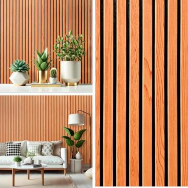 Imagem de 5 Metros - Papel Adesivo Envelopamento Móveis Imita Madeira (Ripas de Madeira)