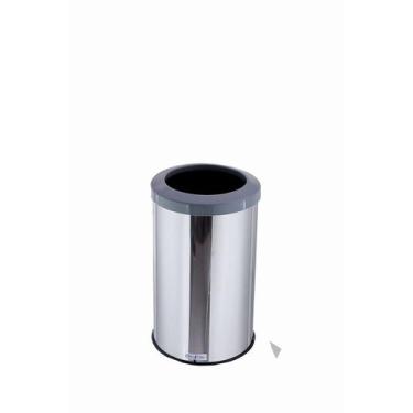 Imagem de Cesto De Lixo Reciclável 20 Litros Lixeira Inox Aro Esmaltado - Aldino