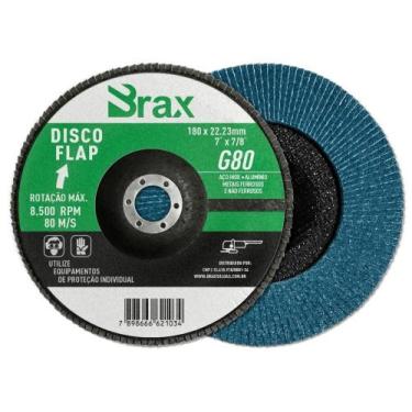 Imagem de Disco Flap de Zircônio de 7" X 7/8" 180x22,23mm Grão 80 - Brax - Galze
