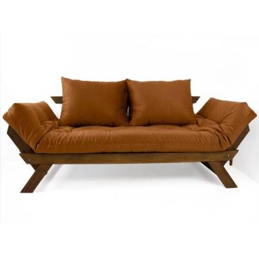 Imagem de Sofá Japão Futon Caramelo Em Madeira Maciça Imbuia