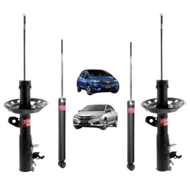 Imagem de 04 Amortecedor Kayaba Honda Fit 2015 A 2021, DIANTEIRO E TRASEIRO