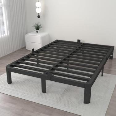 Imagem de ITIMIDI Estruturas de cama completa de 25 cm, cama plataforma com juntas de metal, sem necessidade de mola box, suporte de ripas de aço resistente, rolha de colchão antiderrapante, perna de canto