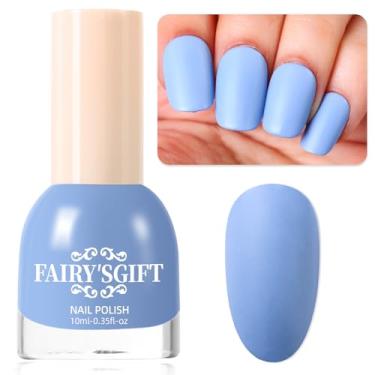 Imagem de Esmalte fosco para esmalte seco para verniz de arte de unhas, esmalte de veludo, acabamento fosco com efeito de névoa, 10,4 ml (azul puro - 19, 10 ml)