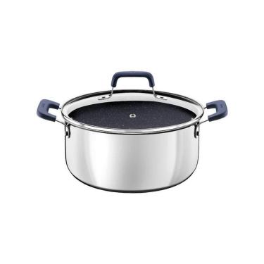 Imagem de Caçarola Tramontina Romagna Aço Inox E Alumínio 20cm Com Revestimento Cerâmico Black Stone