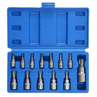 Imagem de LZVXTYM Conjunto de soquetes Allen com 13 peças, métrico 2 mm - 14 mm, conjunto de soquetes hexagonais de aço Cr-V, 1/10.2 cm 3/20.3 cm e 1/5.1 cm com estojo de armazenamento para chave catraca de