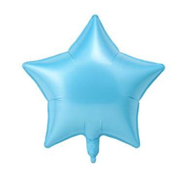 Imagem de Kit 10 Balão Estrela Metalizado 18" (45cm) Foil – Diversas Cores – Decoração de Festa, Aniversário, Casamento, Formatura, Chá Revelação, Eventos, Balão Hélio ou Ar (azul bebê)