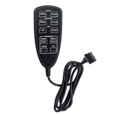 Imagem de Uetmulik Sistema de Raffel para cadeira reclinável Power HC 2R2B 02 Controle remoto manual com 10 botões e caixa de junção de substituição