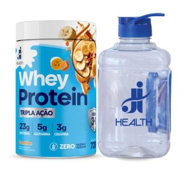 Imagem de Whey Protein com Creatina J & I Health 720g + Garrafa para Academia 2 