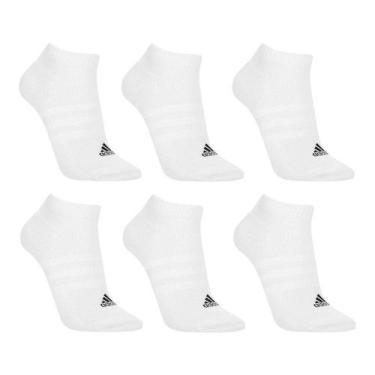 Imagem de Meia Adidas Cano Baixo C/ 6 Pares, Branco, Preto, M