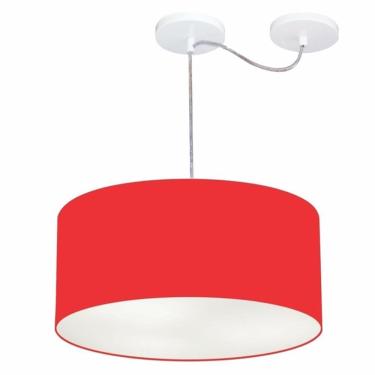 Imagem de Lustre Pendente Cilíndrico Com Desvio De Centro Md-4147 Cúpula 50x25cm Vermelho - Bivolt