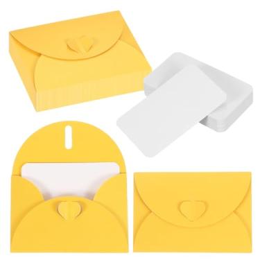 Imagem de PATIKIL Conjunto de 50 mini envelopes com fecho de coração, cartões de notas em branco de 10,4 x 7,6 cm com envelopes para presente convite de casamento, formatura, feriado, Dia de Ação de Graças