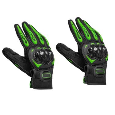 Imagem de GOTOTOP Luvas, Luvas de Motociclista para Homens e Mulheres, Tela Sensível Ao Toque Verde Preta Durante Toda a Temporada, Pilotando Tamanho de Proteção de 4 Níveis L