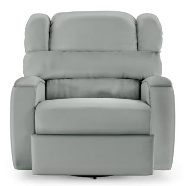 Imagem de Poltrona do Papai Sala de Cinema Reclinável Manchester Glider Manual Giratória PU Cinza G23