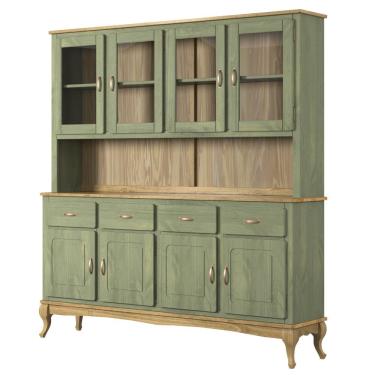 Imagem de Balcão com Arca Oratório em Madeira Maciça 4 Mais 4 Portas Verde Oliva