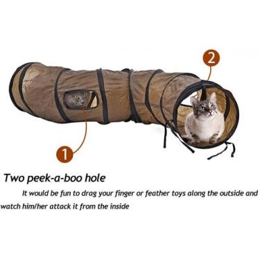 Imagem de Brinquedos de gato Túnel Dobrável para Coelhos, Gatinhos, Furões A - H