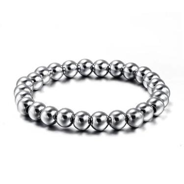 Imagem de Pulseira de aço elástico unissex 19,5-20 cm de comprimento 6 mm de esp