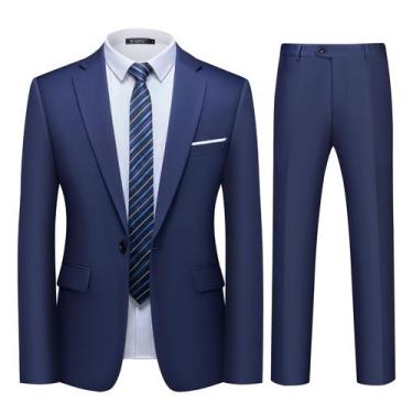 Imagem de Conjunto de roupas WULFUL, blazer masculino Slim Fit One Button