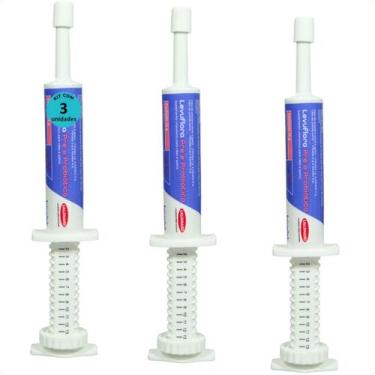 Imagem de Levuflora pré e probiótico 14g para cães e gatos sabor carne kit com 3