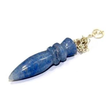 Imagem de Pêndulo de Quartzo Azul Natural com Lapidação Egípcia - Atacado - Cris