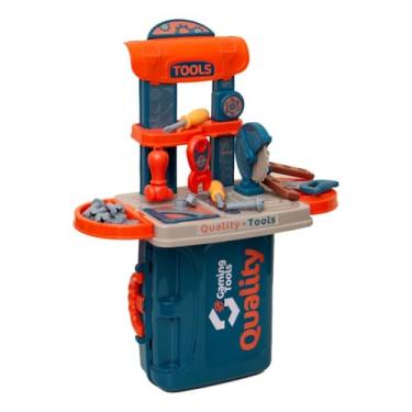 Imagem de Maleta De Ferramentas Infantil 3 Em 1 Brinquedo Educativo Multi Montagens Bancada Completa Ferramentas Criança Menino Menina